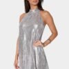 703824D_silver_2 Halter Neck Trapeze Disco Dot