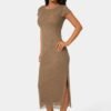 704629_mocha_2_ee57977e-e35a-40af-aa1c-e5676c2b9dbd Flocking Mesh T-Short Maxi Dress