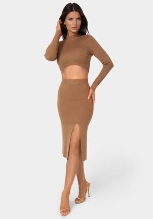 bebe2121_caramel_1_885ae715-6abd-4dae-aba2-eaec166c994d Lurex Rib Cropped Kit Set
