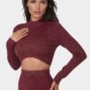 bebe2121_merlot_4_fc86a3c2-5f56-43e6-b220-b4103f0b09df Lurex Rib Cropped Kit Set
