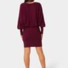 bebe2164_wine_3_bc0b4517-57ba-4345-8ff4-10409e831f5a Scoop Neck Blouson Sweater Midi Dress